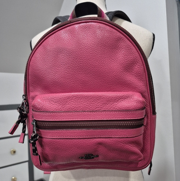 EUC Coach Small Pink Leather Backpack - Picture 2 of 16